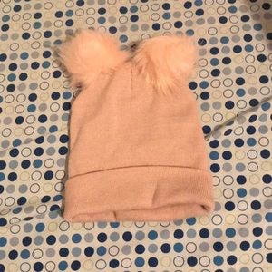 Pink  two Pom Pom beanie